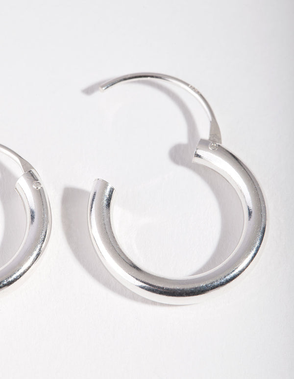Sterling Silver 18mm Chubby Hoop Earrings