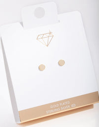 Gold Plated Sterling Silver Plain Disc Stud Earrings - link has visual effect only