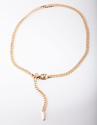 Gold Narrow Chain Link Belt - link has visual effect only