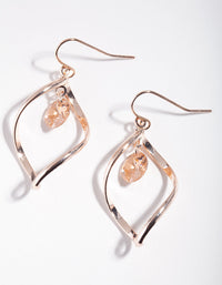 Rose Gold Pink Floating Stone Drop Earrings - link has visual effect only