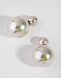 Gun Metal Pearl Jacket Earrings - link has visual effect only