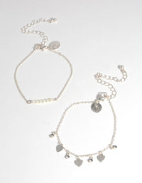 Silver Heart Charm Pack Bracelet - link has visual effect only