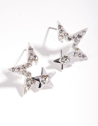 Silver Half Star Stud Earrings - link has visual effect only