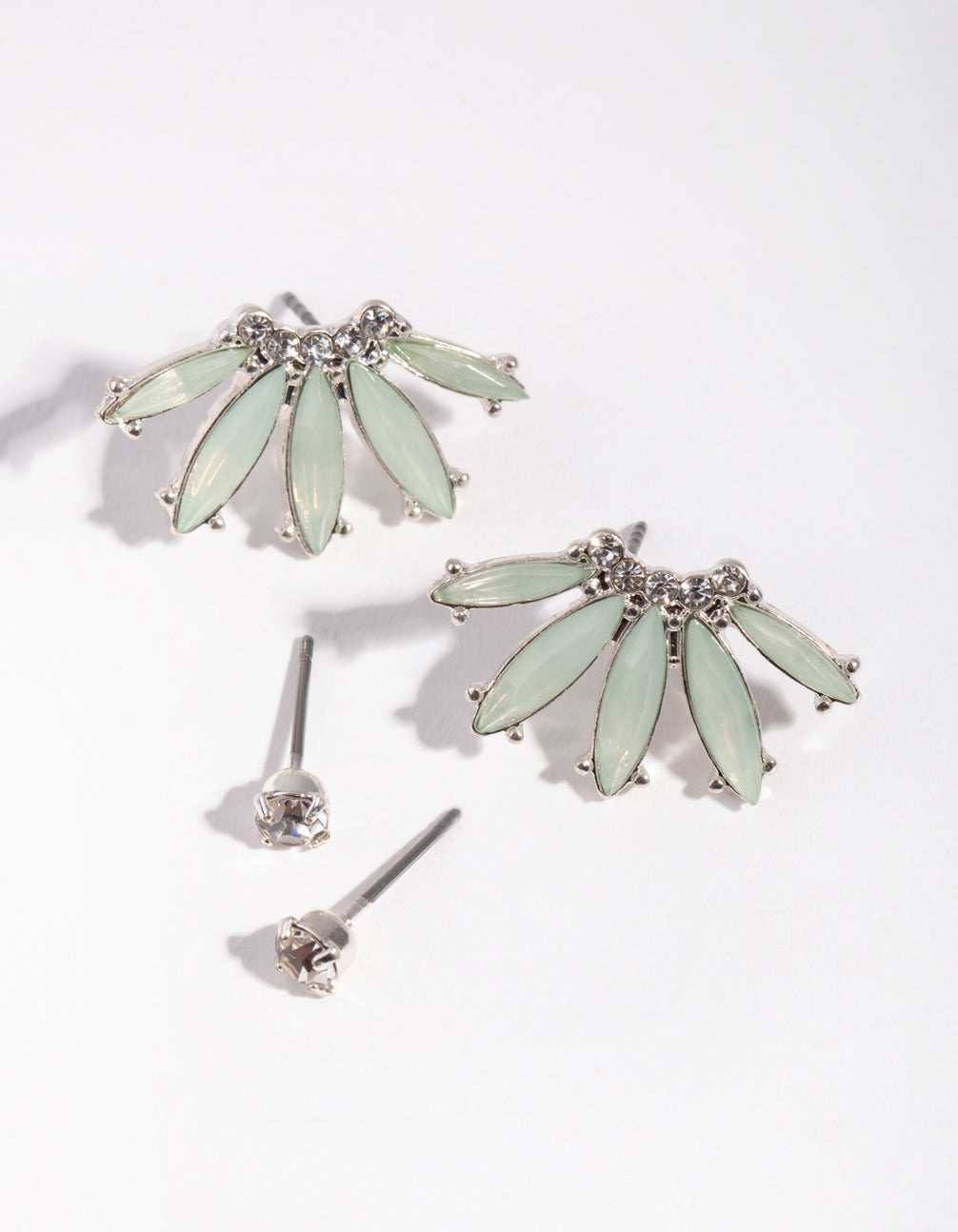 Silver Half Flower Pack Earring