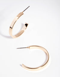 Gold Thick Flat Hoop Earrings - link has visual effect only