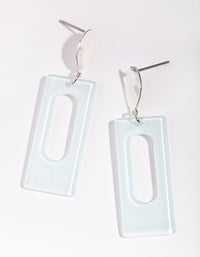 Silver Square Acrylic Drop Earrings - link has visual effect only