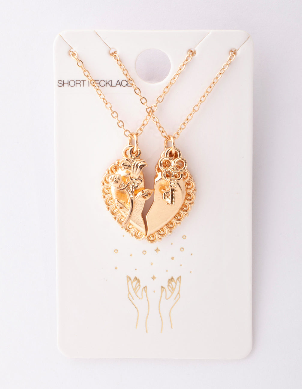 Gold Best Friend Half Heart Necklace Pack