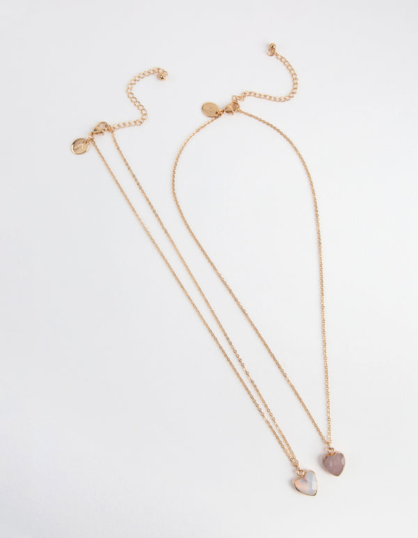 Gold Grey Semi-Precious Necklace Pack