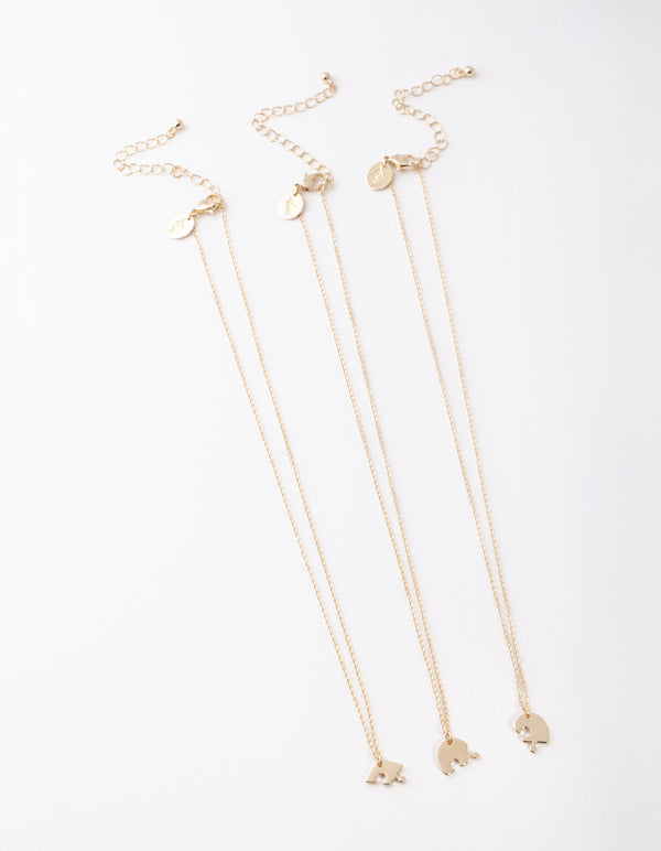 Gold Puzzle Necklace Pack