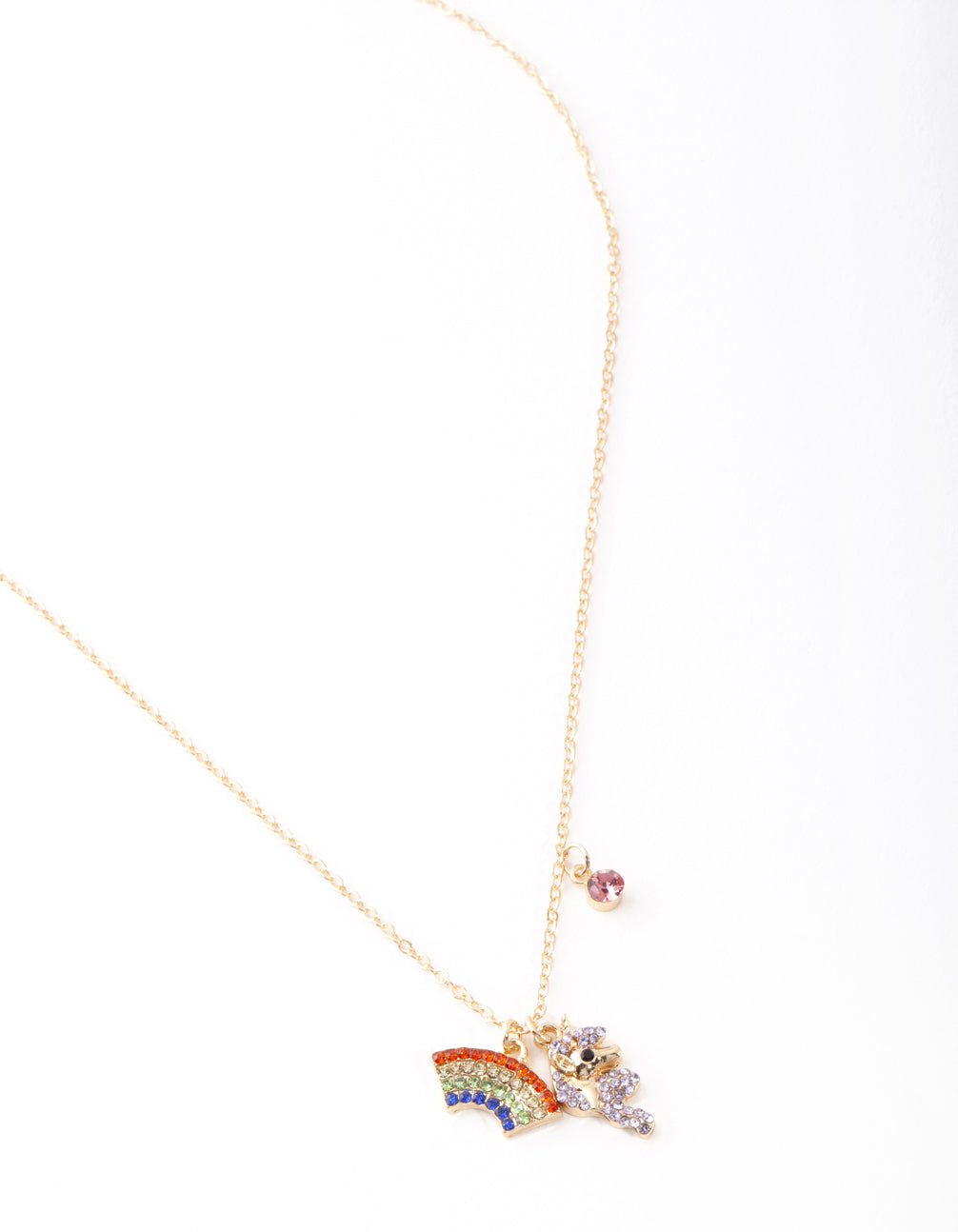 Gold Rainbow Diamante Necklace
