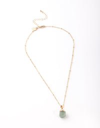 Gold Green Semi Precious Stone Necklace - link has visual effect only