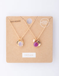 Gold Purple Semi Precious Stone Star Necklace Pack - link has visual effect only