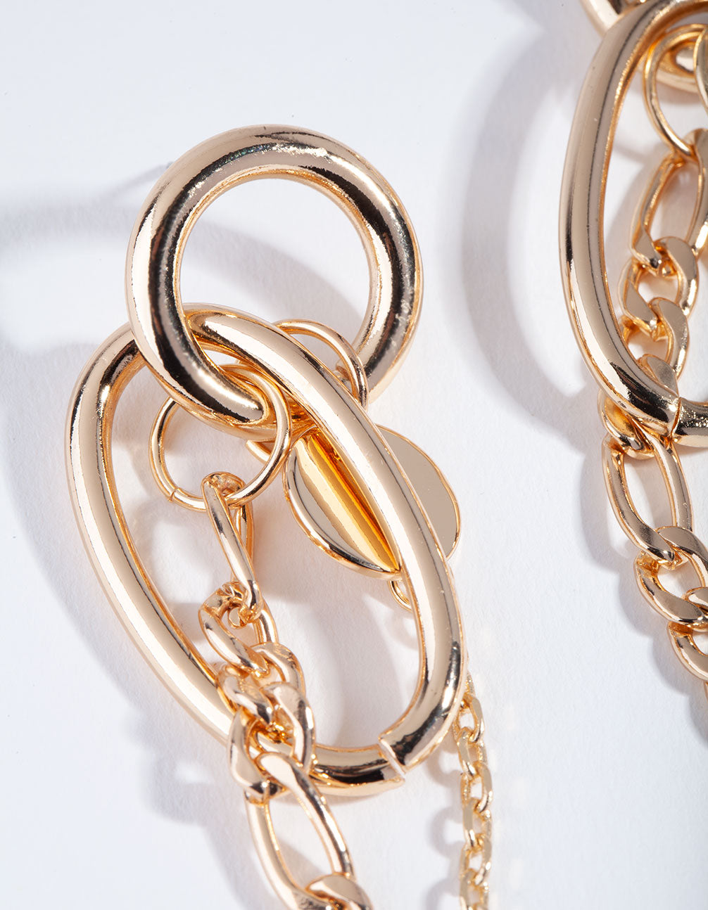 Gold Chain & Charm Drop Earrings