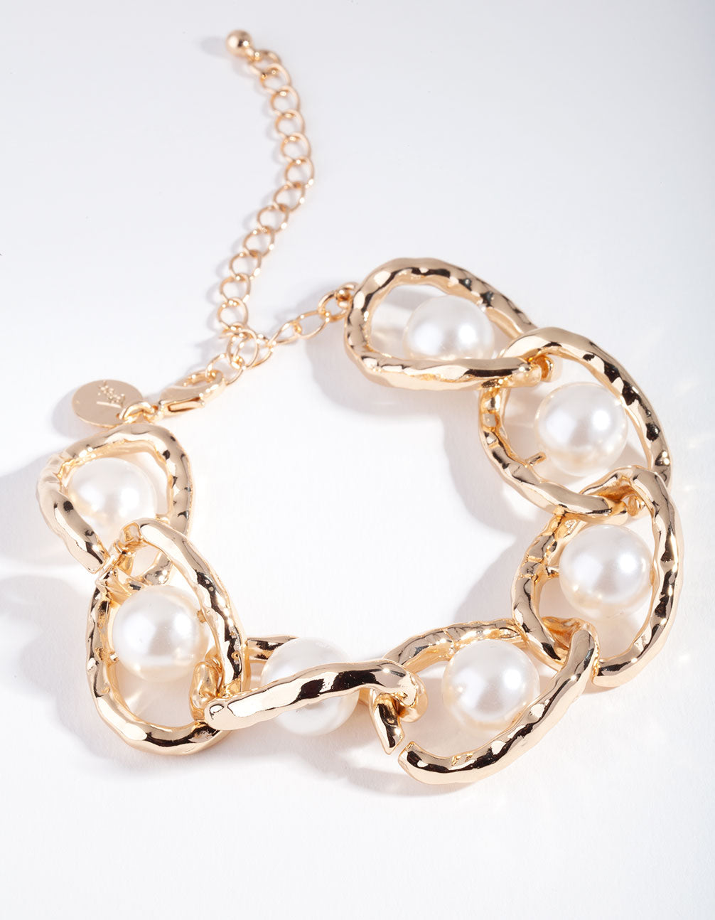 Gold Link & Pearl Bracelet