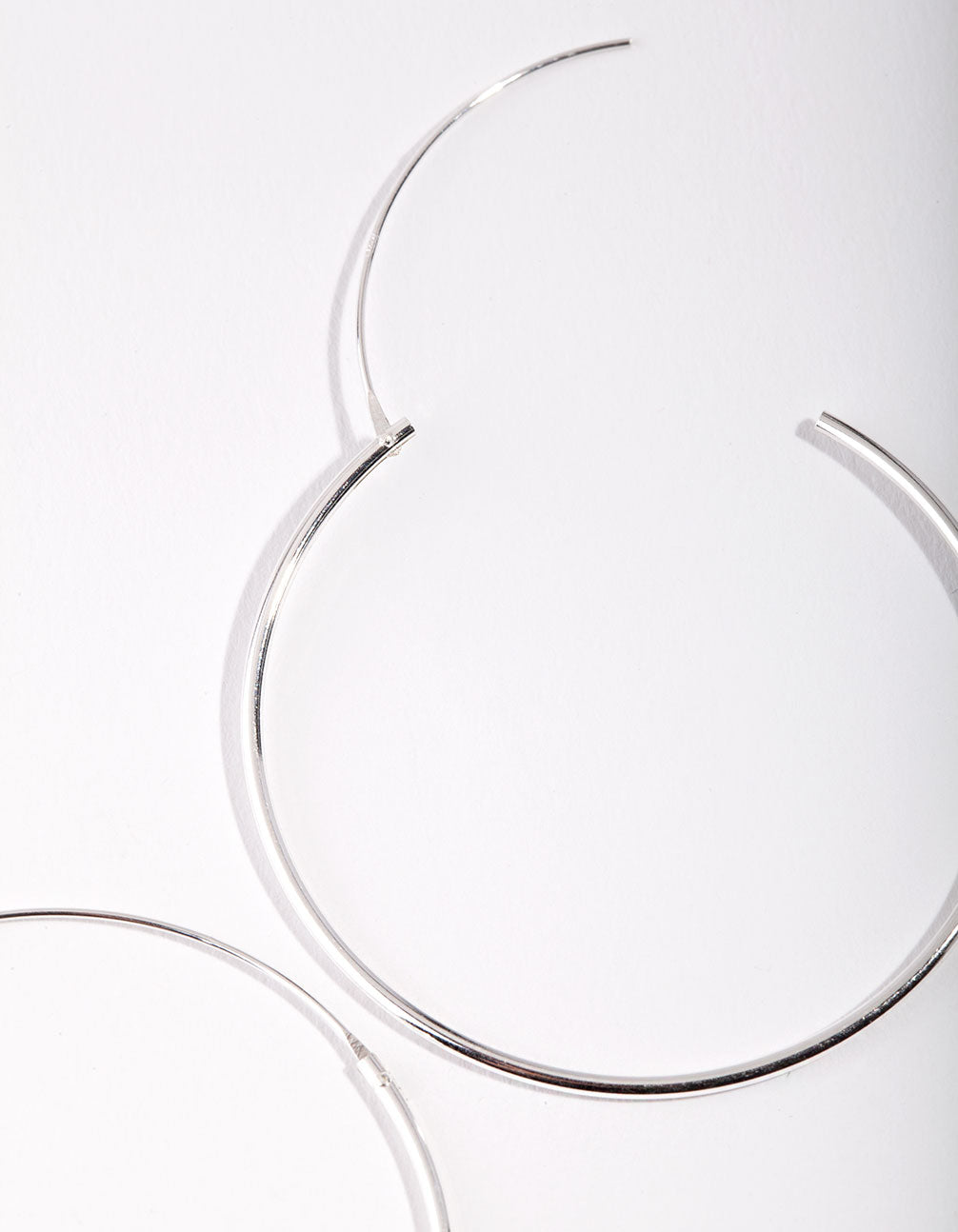 Sterling Silver 40mm Plain Hoop Earrings