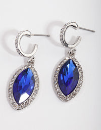 Silver Blue Navette Drop Earrings - link has visual effect only