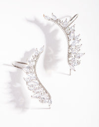 Silver Cubic Zirconia Marquise Crawler Earrings - link has visual effect only