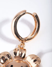 Gold Smiley Flower Drop Earrings - link has visual effect only