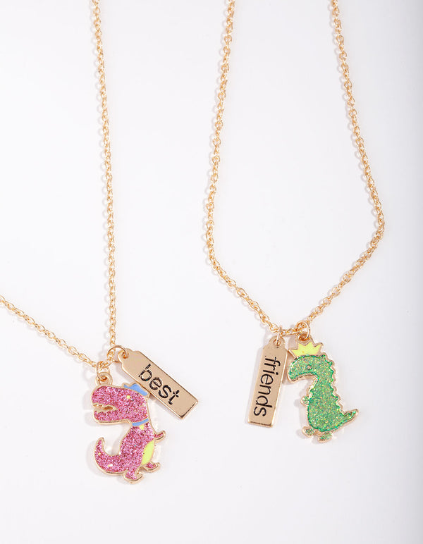Kids Gold Dinosaur Best Friend Necklace