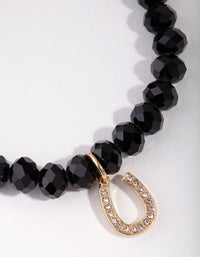 Gold Good Luck Facet Bead Bracelet - link has visual effect only