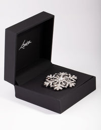Silver Large Diamante Snowflake Broach - link has visual effect only