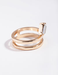 Gold Double Layer Nail Ring - link has visual effect only