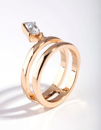 Gold Double Layer Nail Ring - link has visual effect only