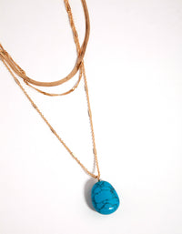 Gold Flat Chain Layer Station Necklace - link has visual effect only