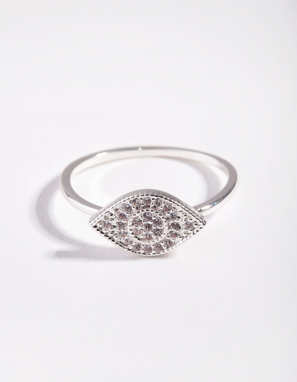 Silver Cubic Zirconia Evil Eye Ring