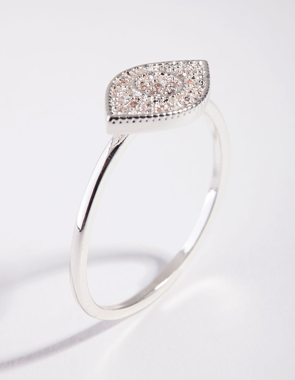 Silver Cubic Zirconia Evil Eye Ring