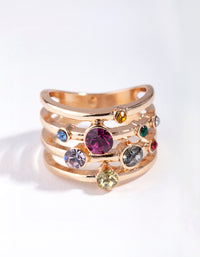Gold Multi Band Rainbow Crystal Ring - link has visual effect only
