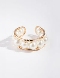 Gold Pearly Band Ring - link has visual effect only