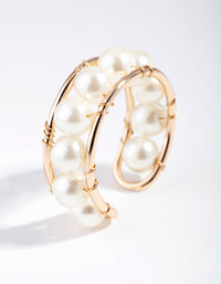 Gold Pearly Band Ring - link has visual effect only