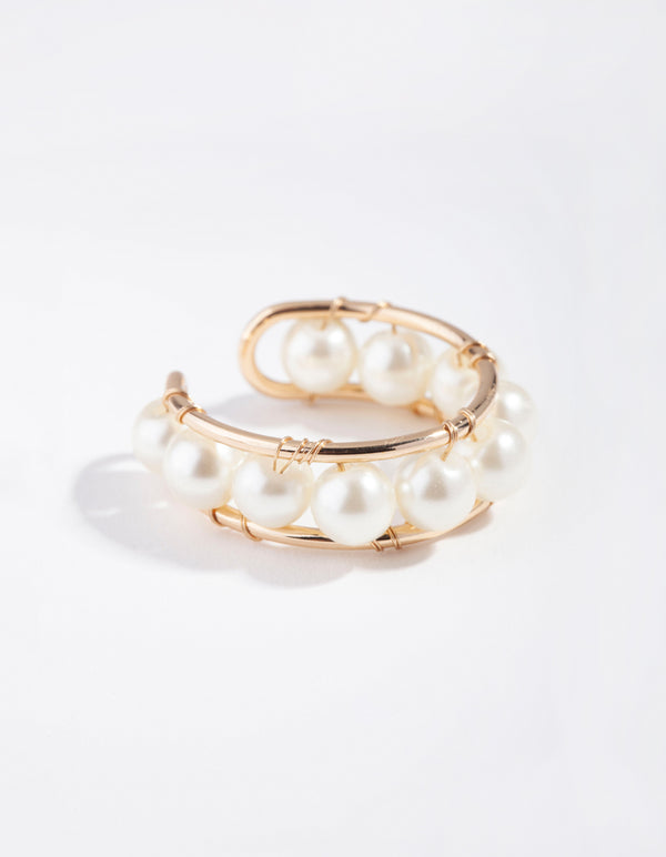 Gold Pearly Band Ring