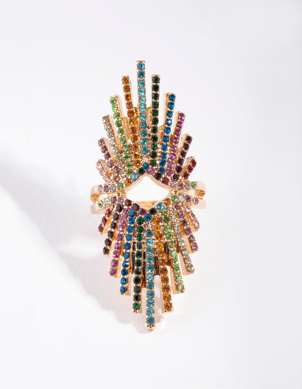 Statement Spray Diamante Ring