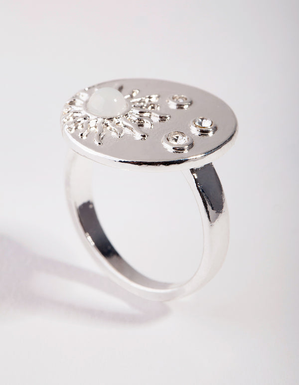 Silver Shield Sun Ring