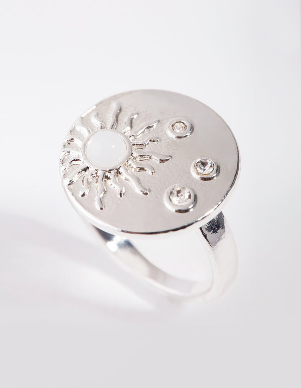 Silver Shield Sun Ring