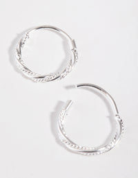 Sterling Silver Rope Twist Hoop Earrings - link has visual effect only