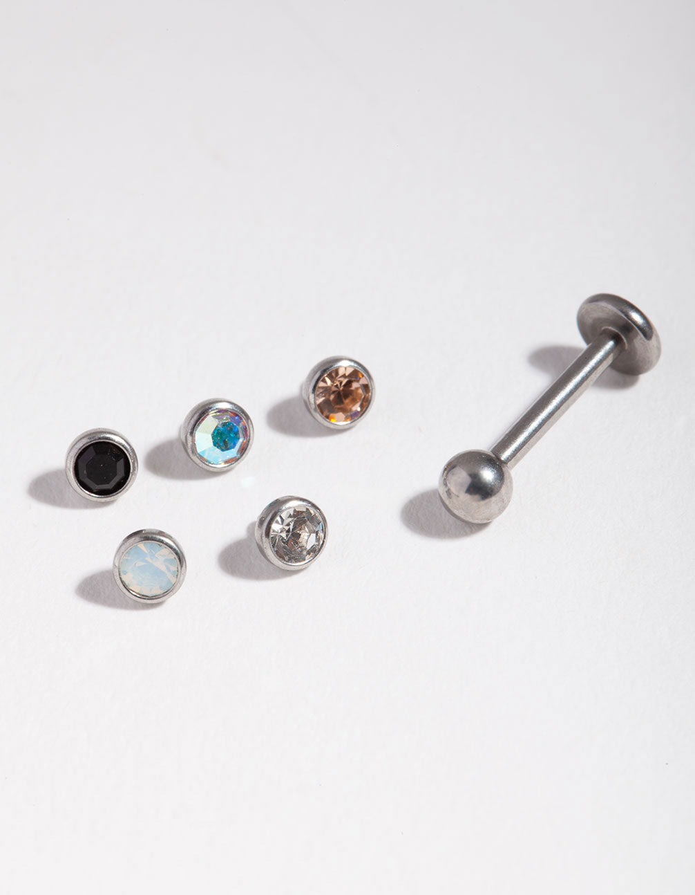 Surgical Steel Diamante Flat Back 6-Pack