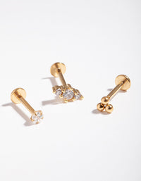 Gold Surgical Steel Cluster Flat Back Pack - link has visual effect only