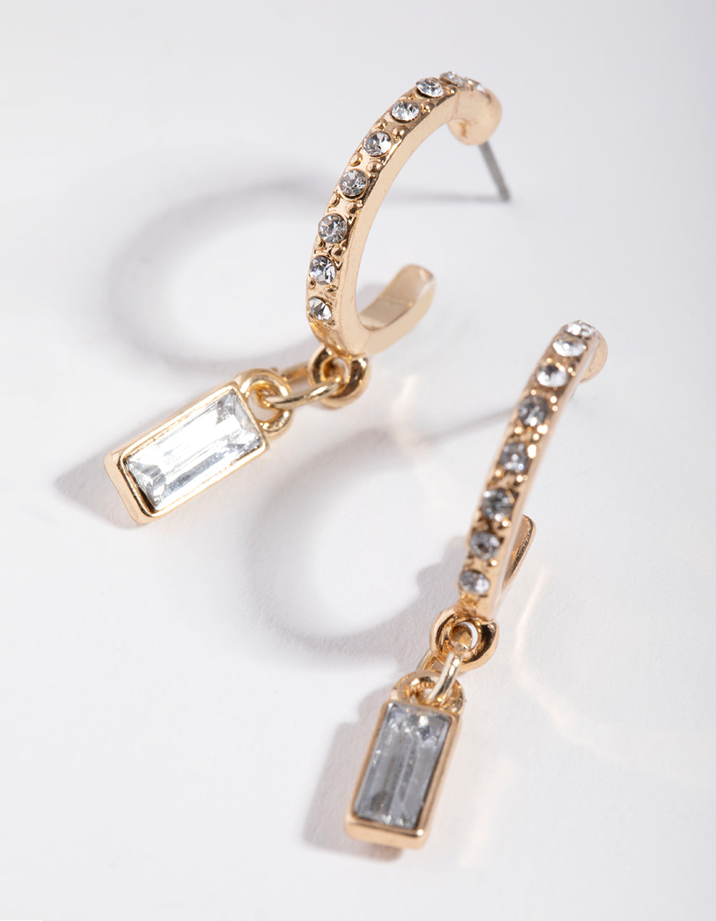 Gold Stone Huggie Earrings