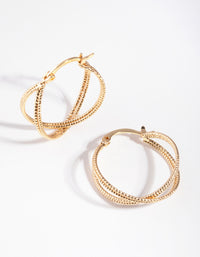 Gold Stipple Double Hoop Earrings - link has visual effect only