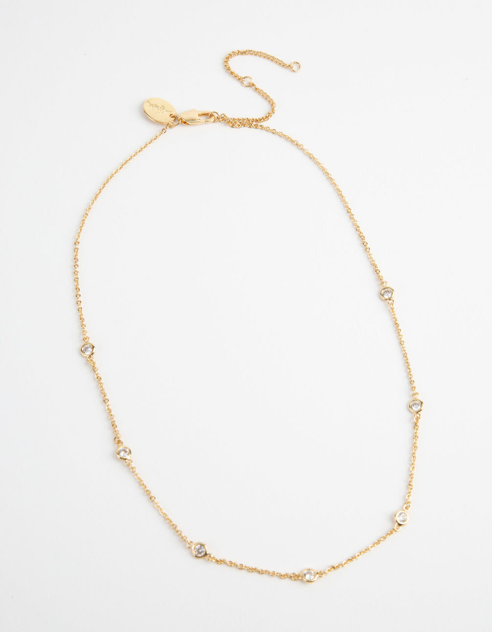 Gold-Plated Seven Crystal Necklace