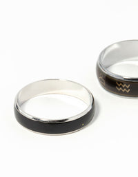 Silver Symbol Mood Ring Set - link has visual effect only