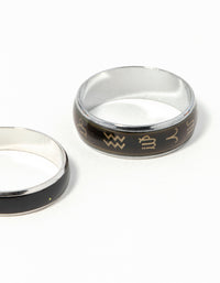 Silver Symbol Mood Ring Set - link has visual effect only