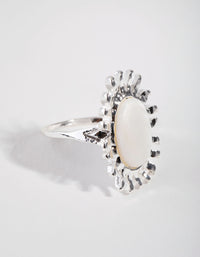 Silver Pearly Shield Ring - link has visual effect only