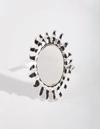 Silver Pearly Shield Ring - link has visual effect only