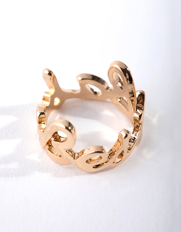 Gold Babe Word Ring