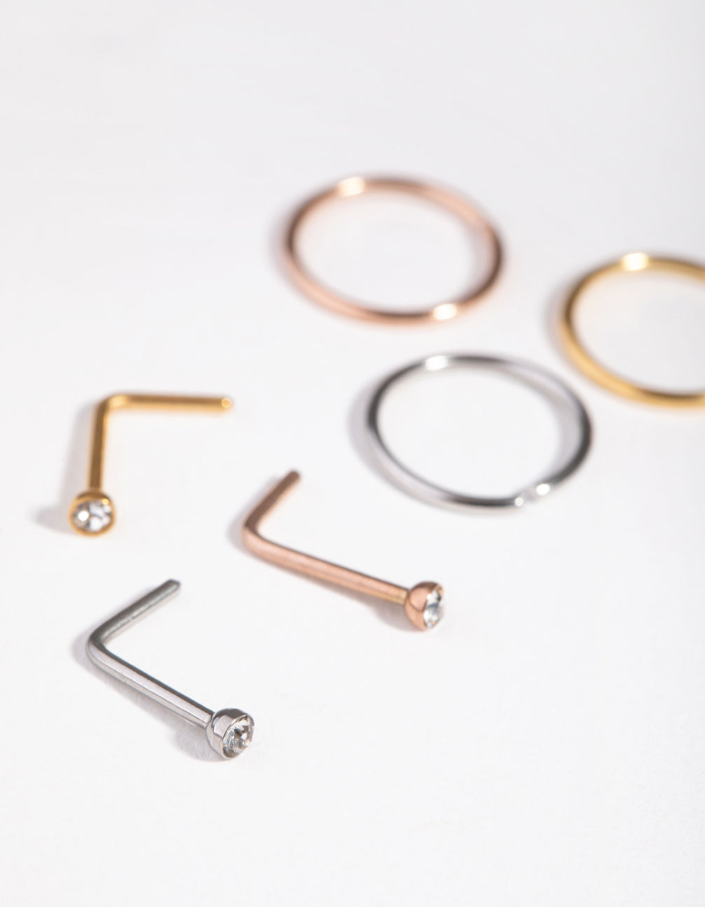 5mm Thick Nose Ring 6-Pack