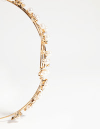 Gold Wire Pearl Crystal Headband - link has visual effect only